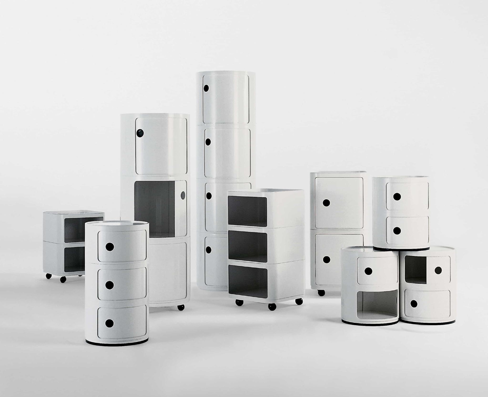 modern white Componibili round storage system by Anna Castelli Ferrieri